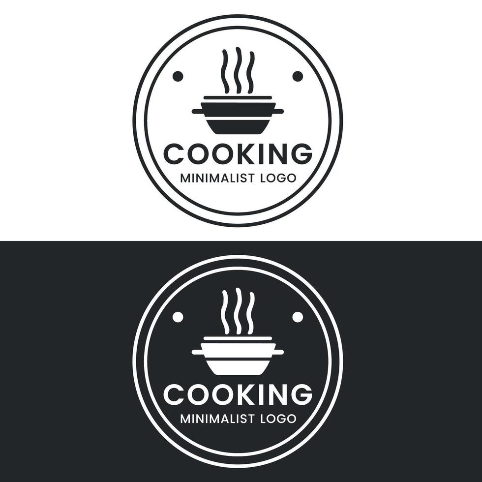 Modern Minimalist Food Cooking Logo vector