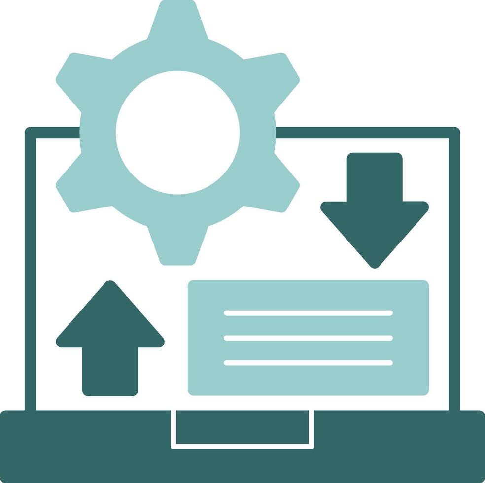 Agile Glyph Green and Blue Icon Design vector