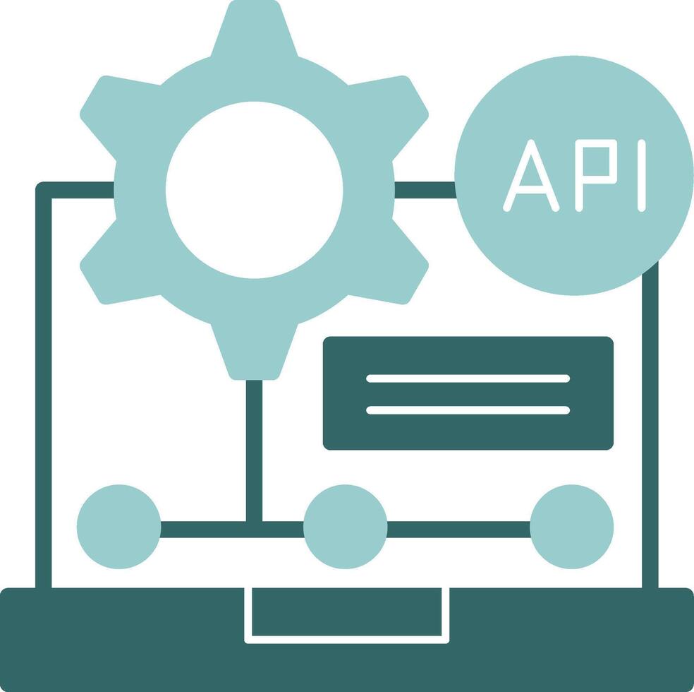 API Glyph Green and Blue Icon Design vector