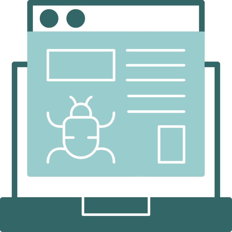 Website Bug Glyph Green and Blue Icon Design vector