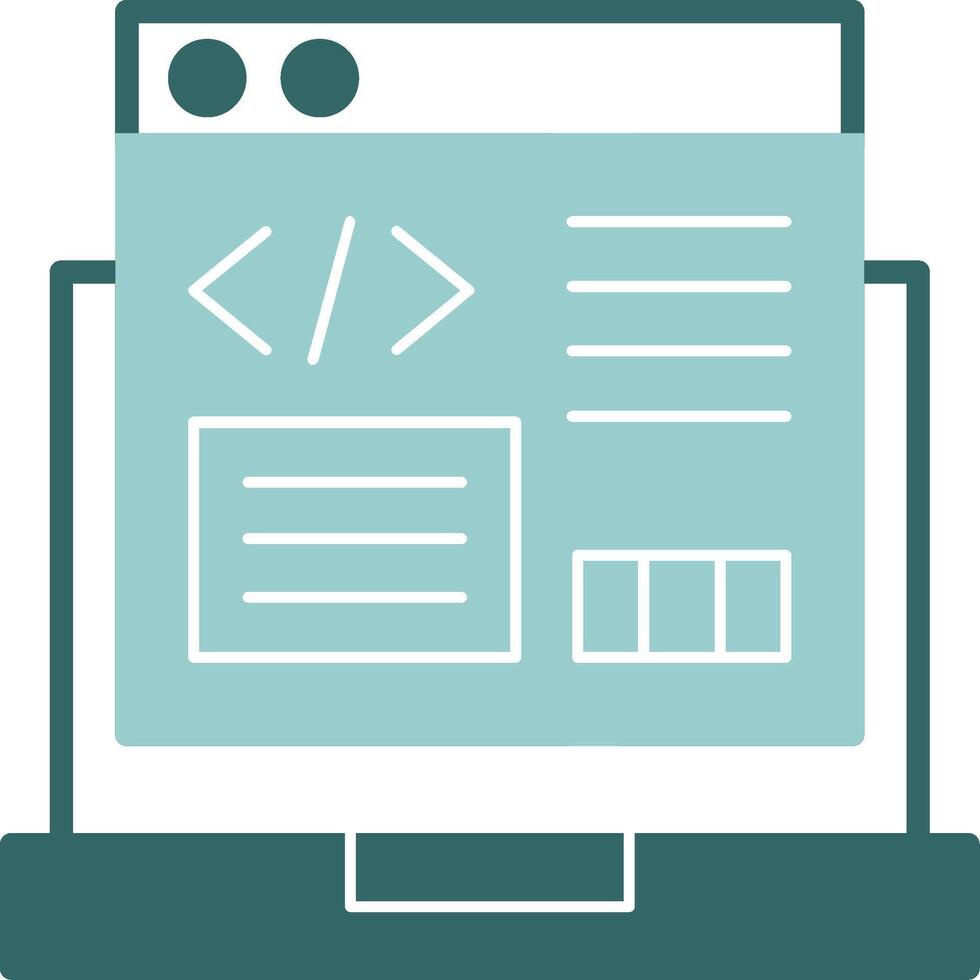 Code Refactoring Glyph Green and Blue Icon Design 54889661 Vector Art ...