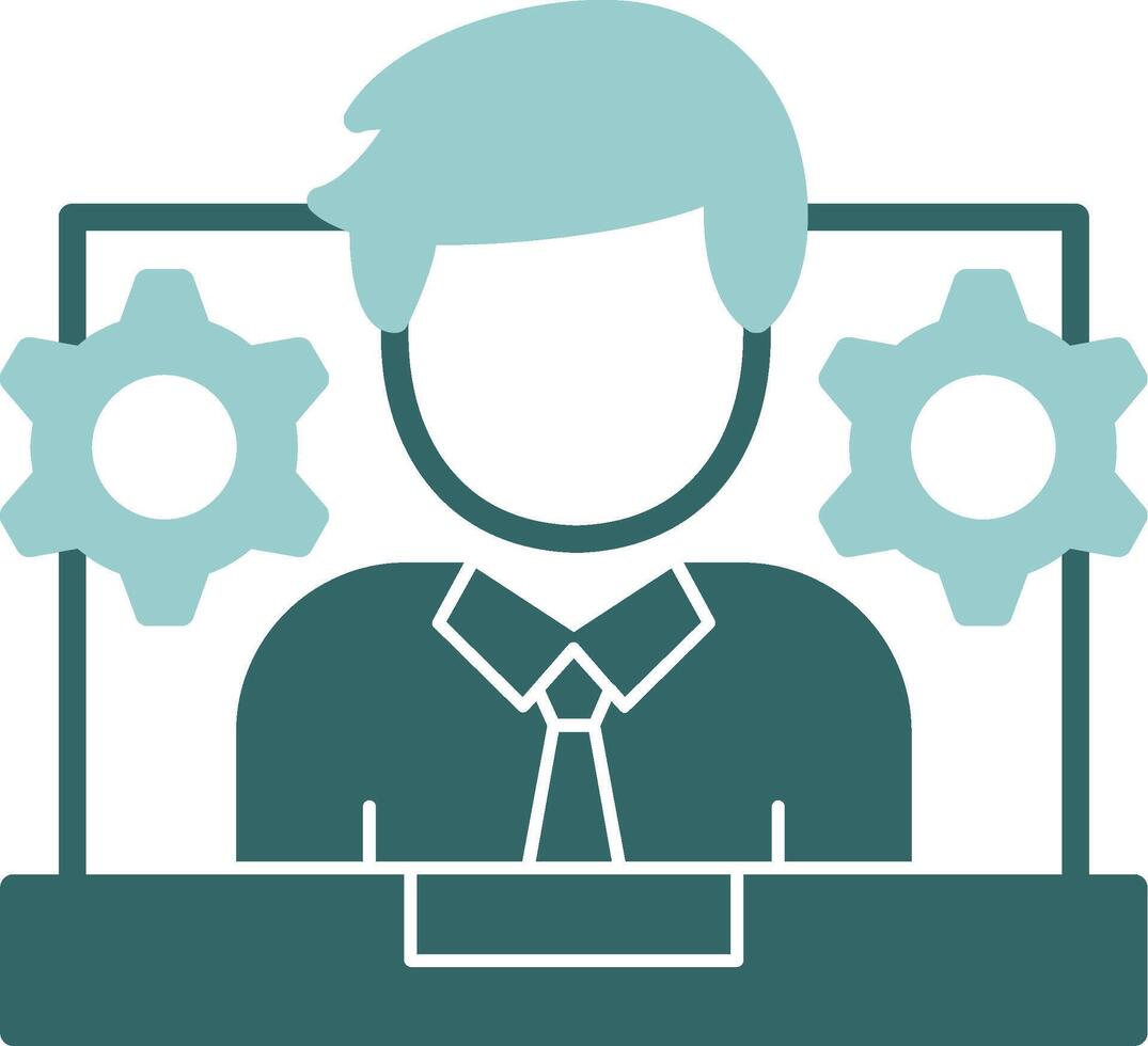 Collaboration Glyph Green and Blue Icon Design vector