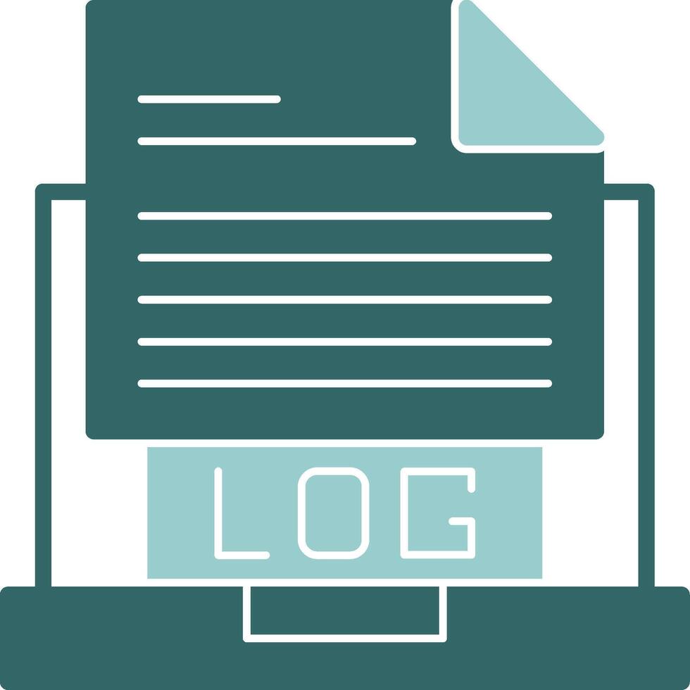 Logs Glyph Green and Blue Icon Design vector