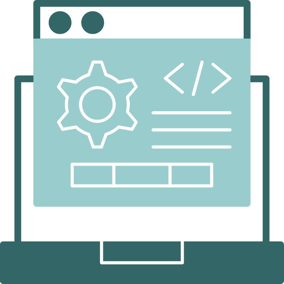 Code Setting Glyph Green and Blue Icon Design vector