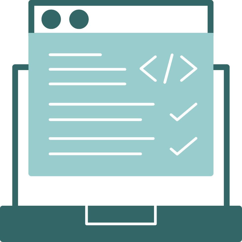 Code Correction Glyph Green and Blue Icon Design vector