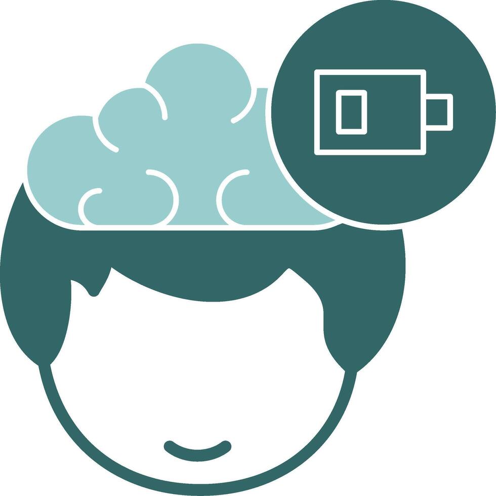 Low Energy in their head and a cloud above it vector