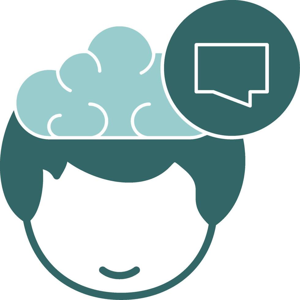 Inner Dialogue Human Face Solid Style Icon vector