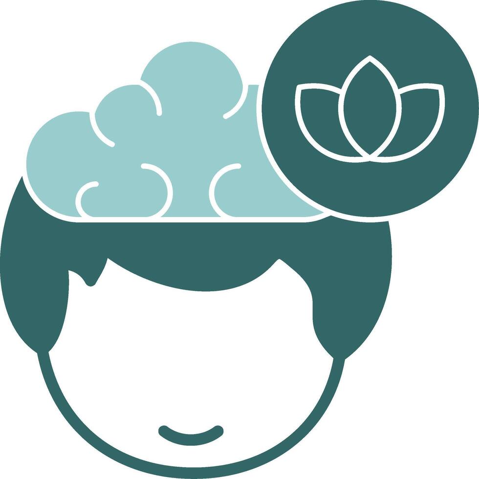 Lotus Human Face Green and Blue Icon Design vector