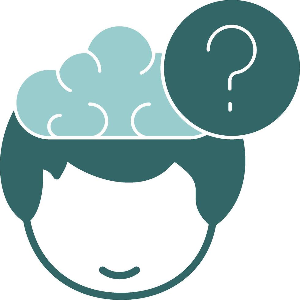 Question in their head and a cloud above it vector