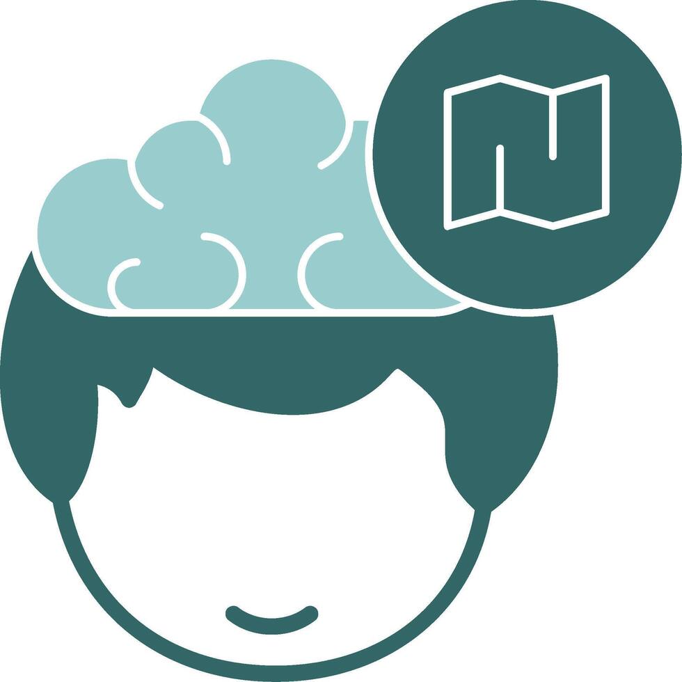 Map in their head and a cloud above it vector