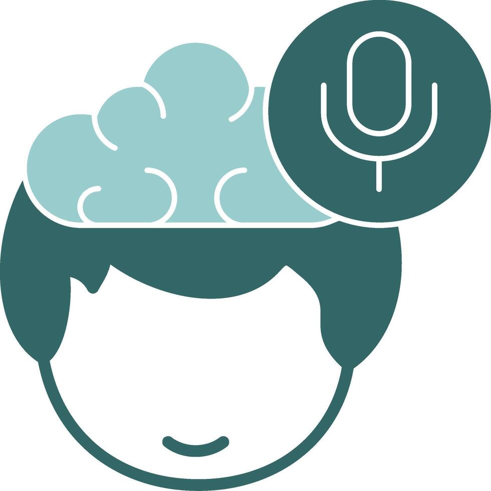 Microphone in their head and a cloud above it vector