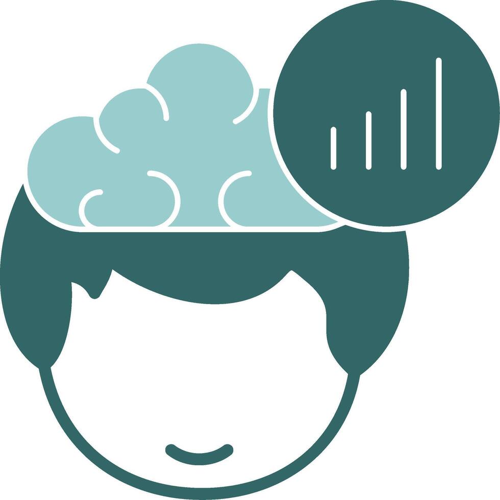 Signal strength in their head and a cloud above it vector