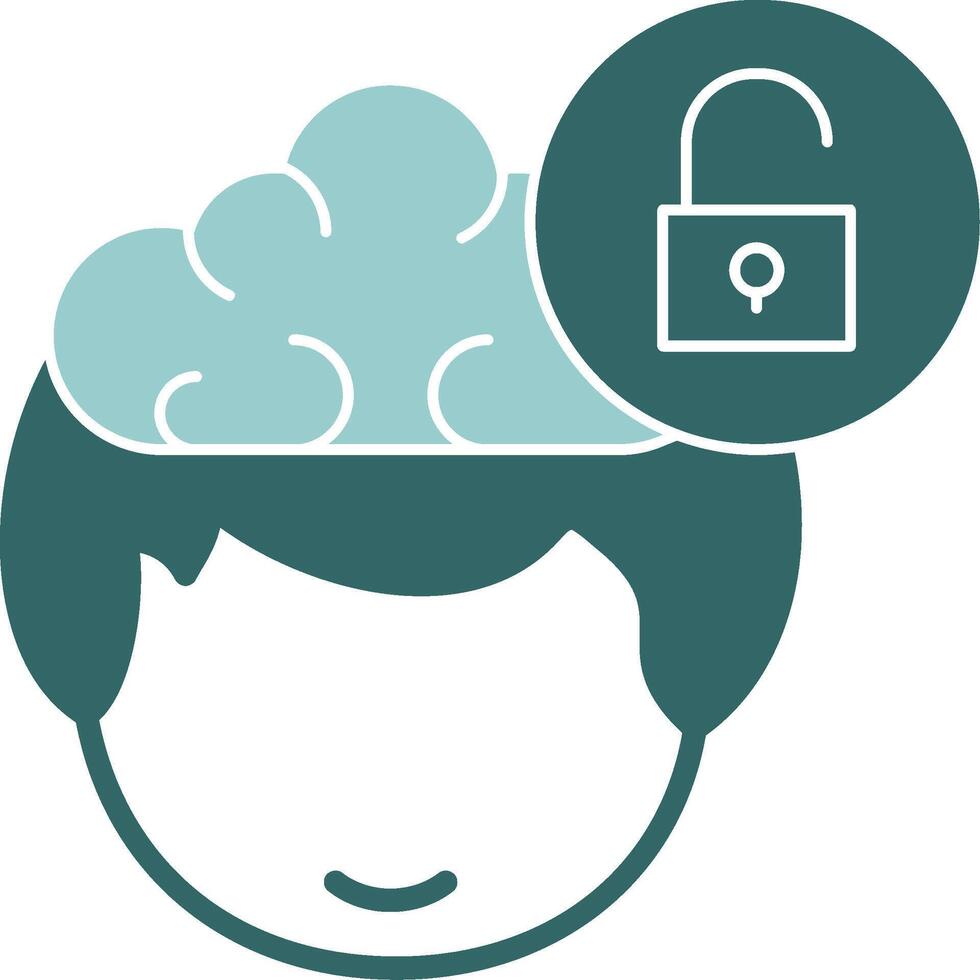 Unlock in their head and a cloud above it vector