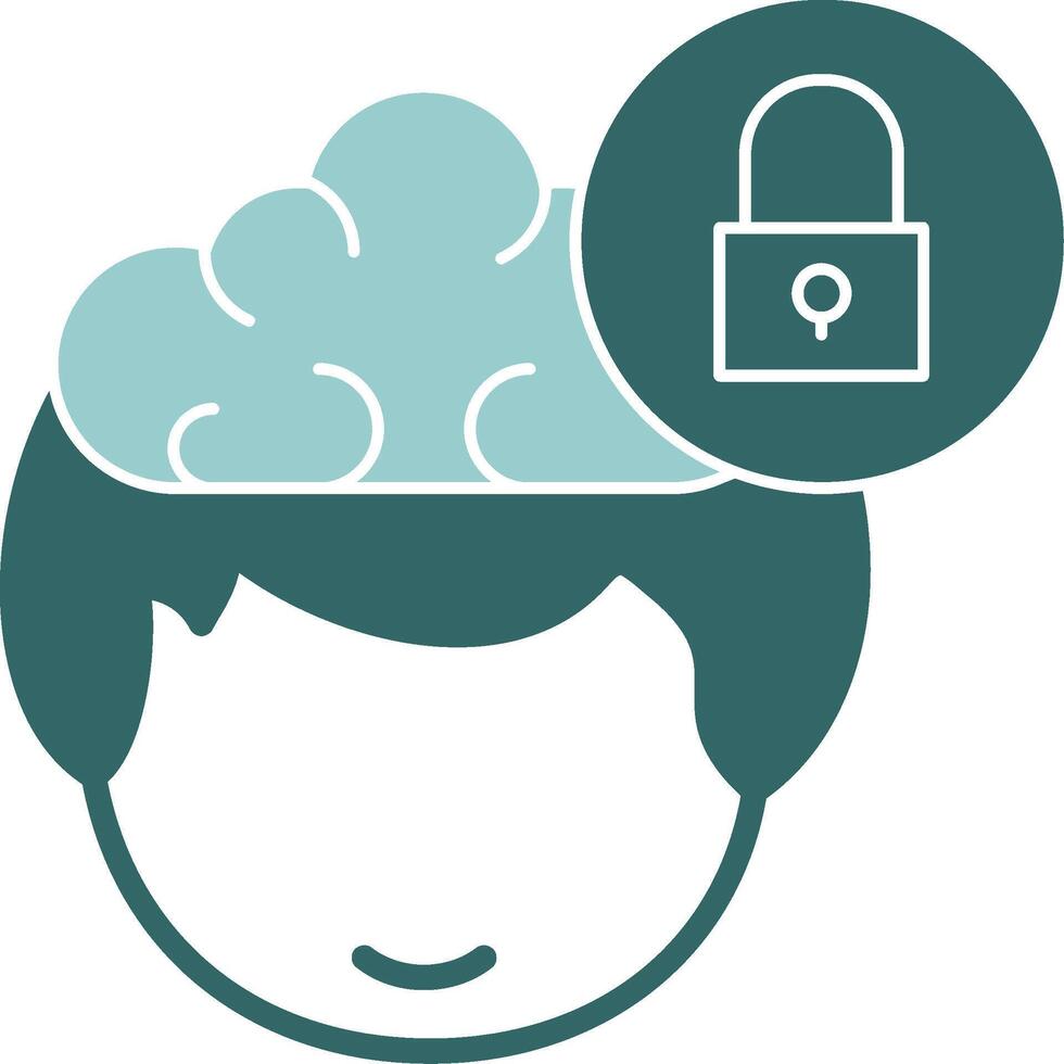 Lock in their head and a cloud above it vector