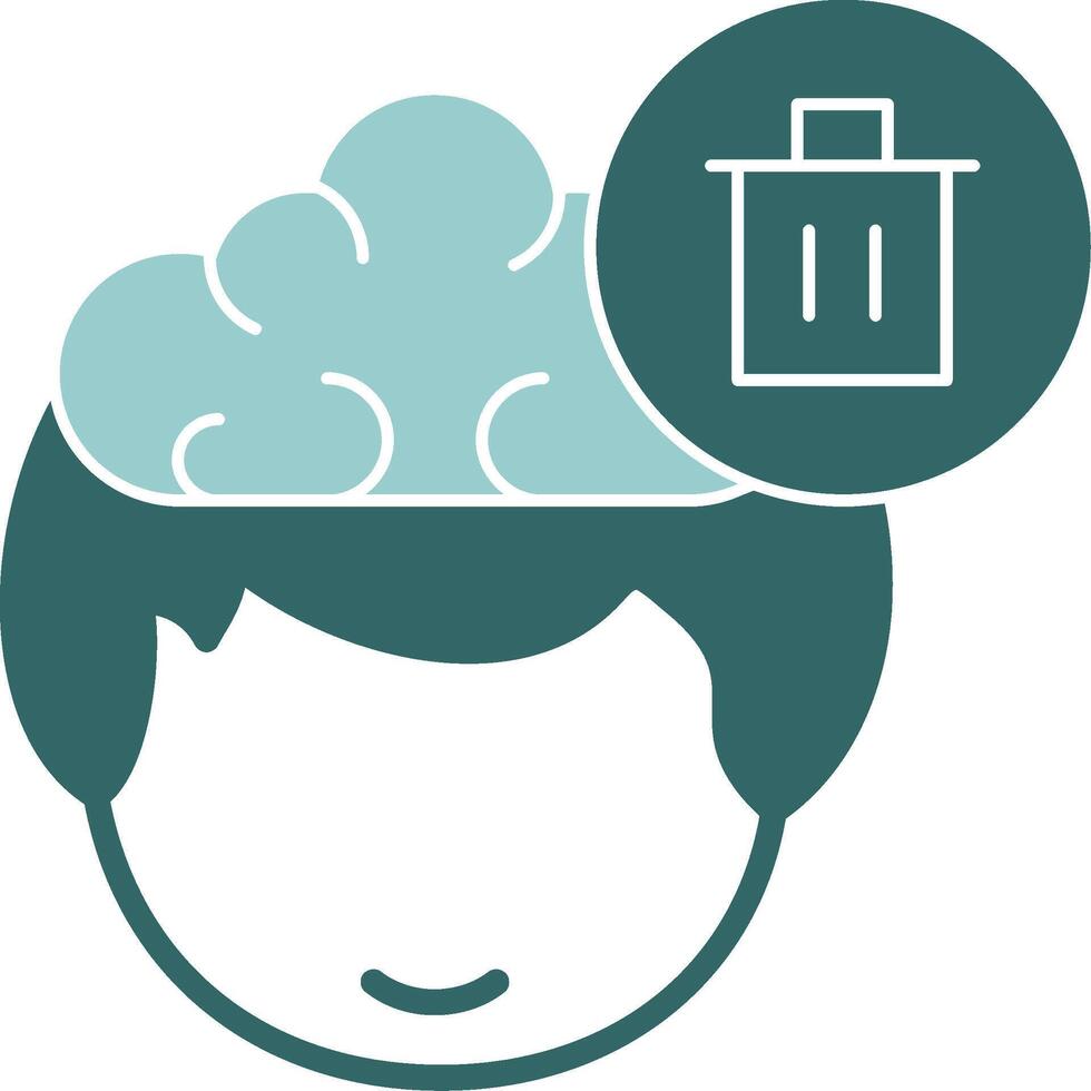 Cycle Bin in their head and a cloud above it vector
