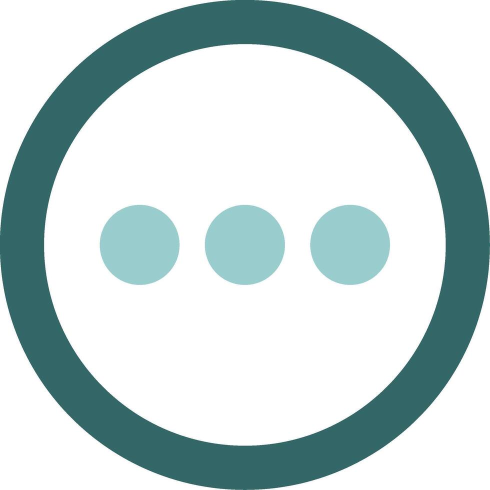 a circle with three dots in it vector