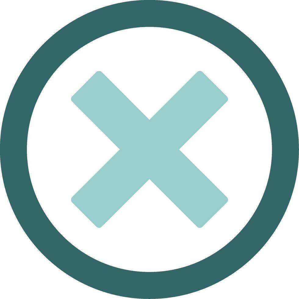 Crossmark Solid Style Two Color Icon vector