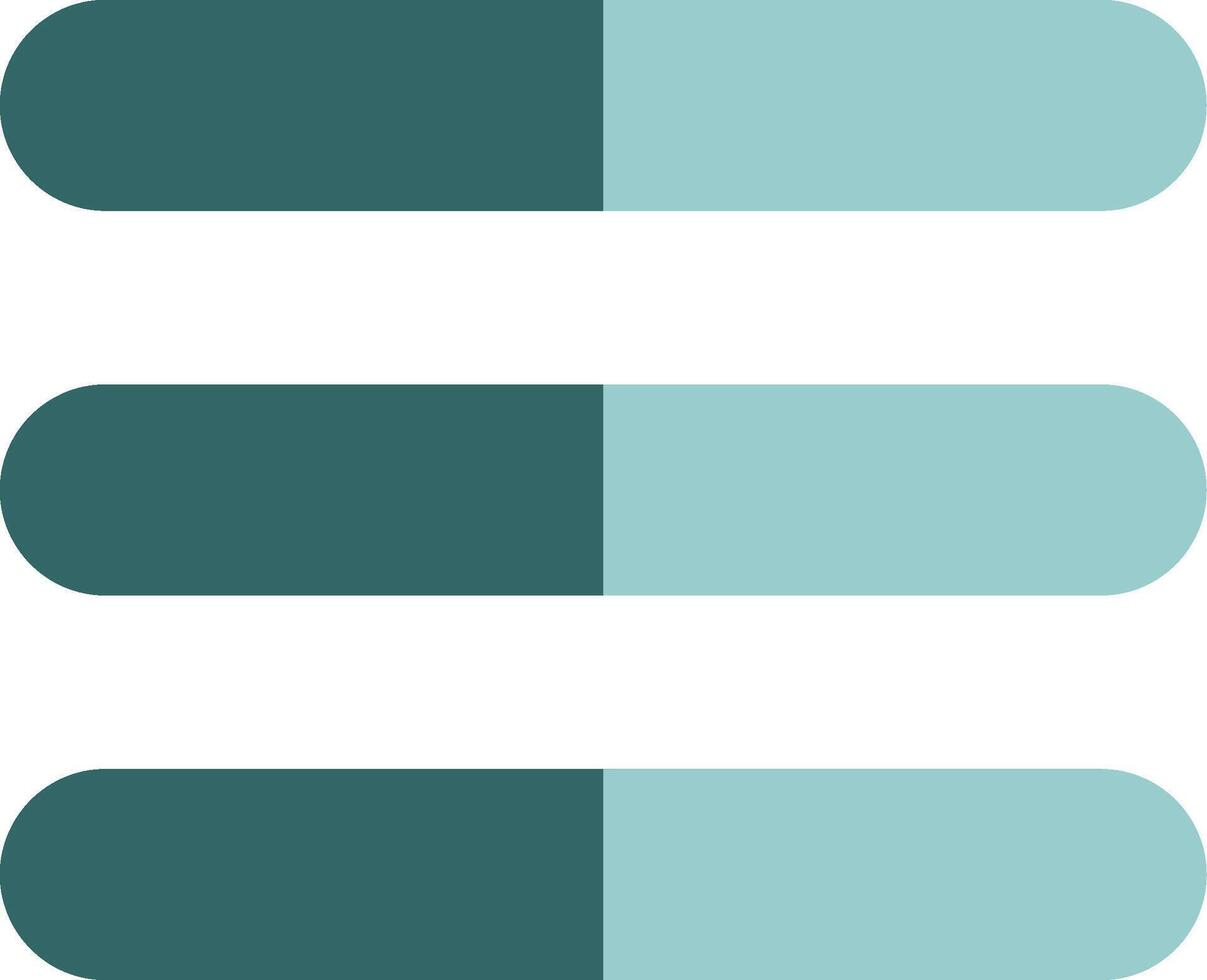 Three Bar Menu Icon Design vector