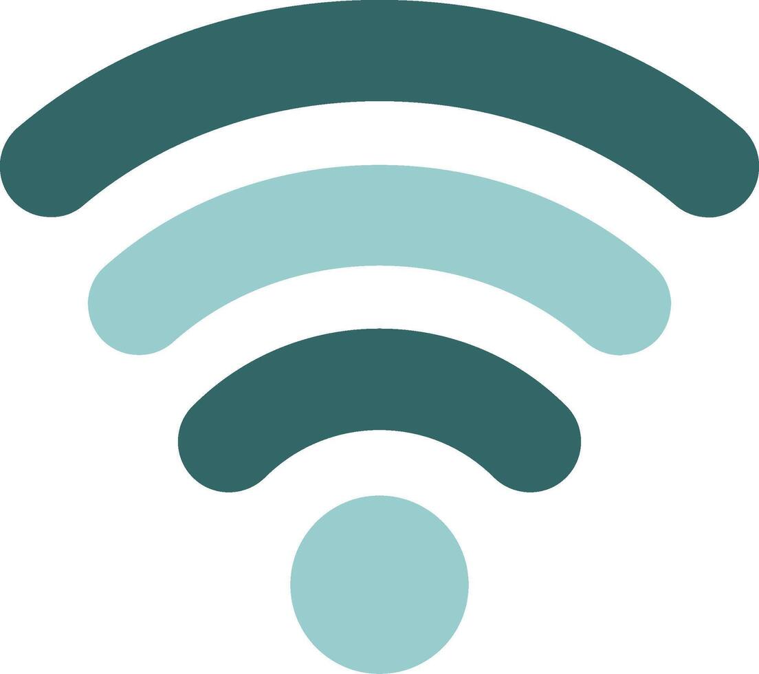 Wifi Signals Solid Style Two Color Icon vector