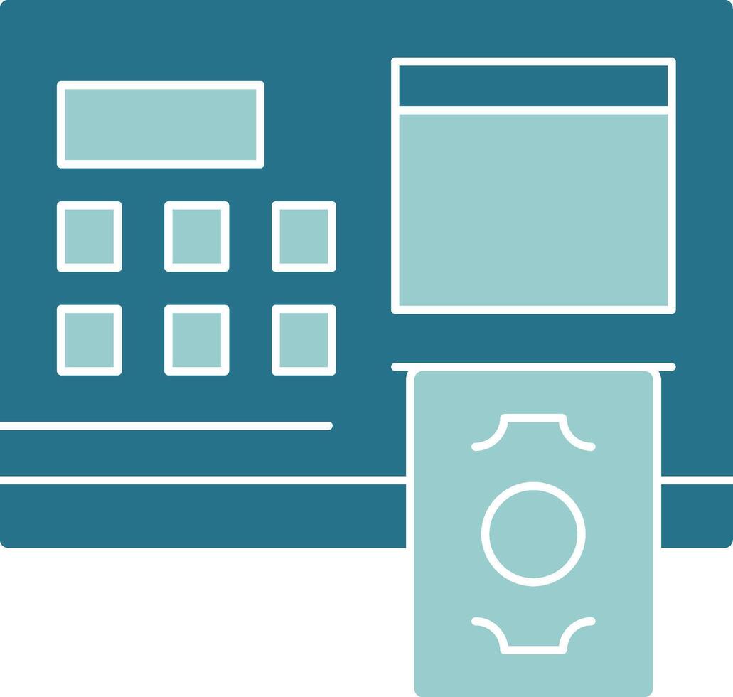 ATM Solid Style EPS Icon vector