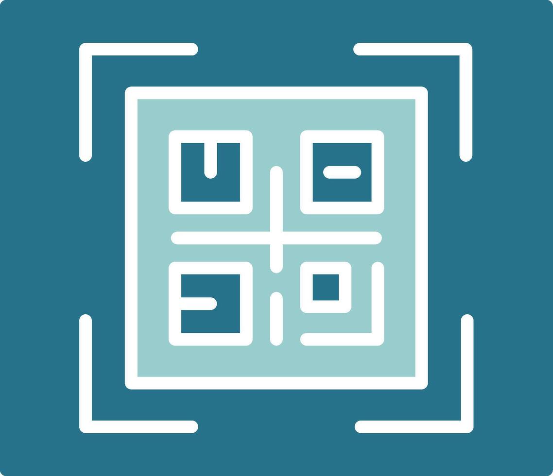 QR Code Solid Sample Icon vector