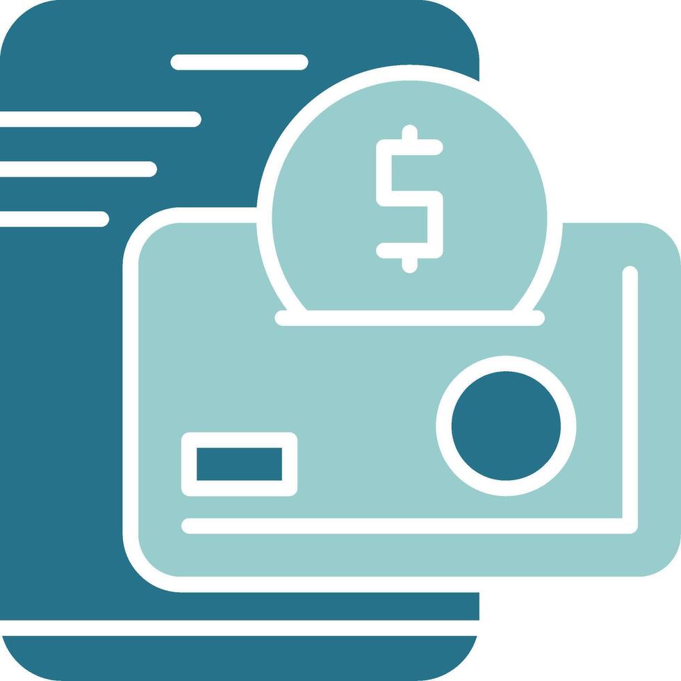 Digital Wallet Solid Style Icon Design vector