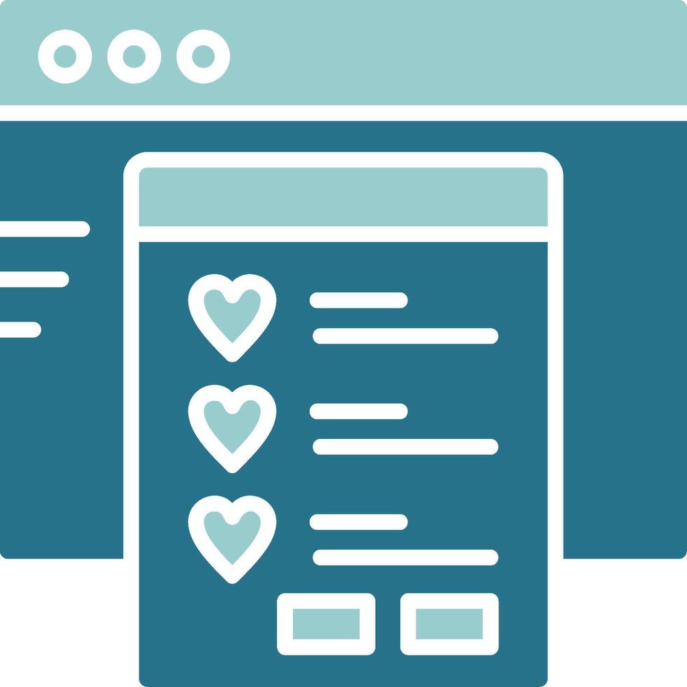 a web page with a check box and heart vector