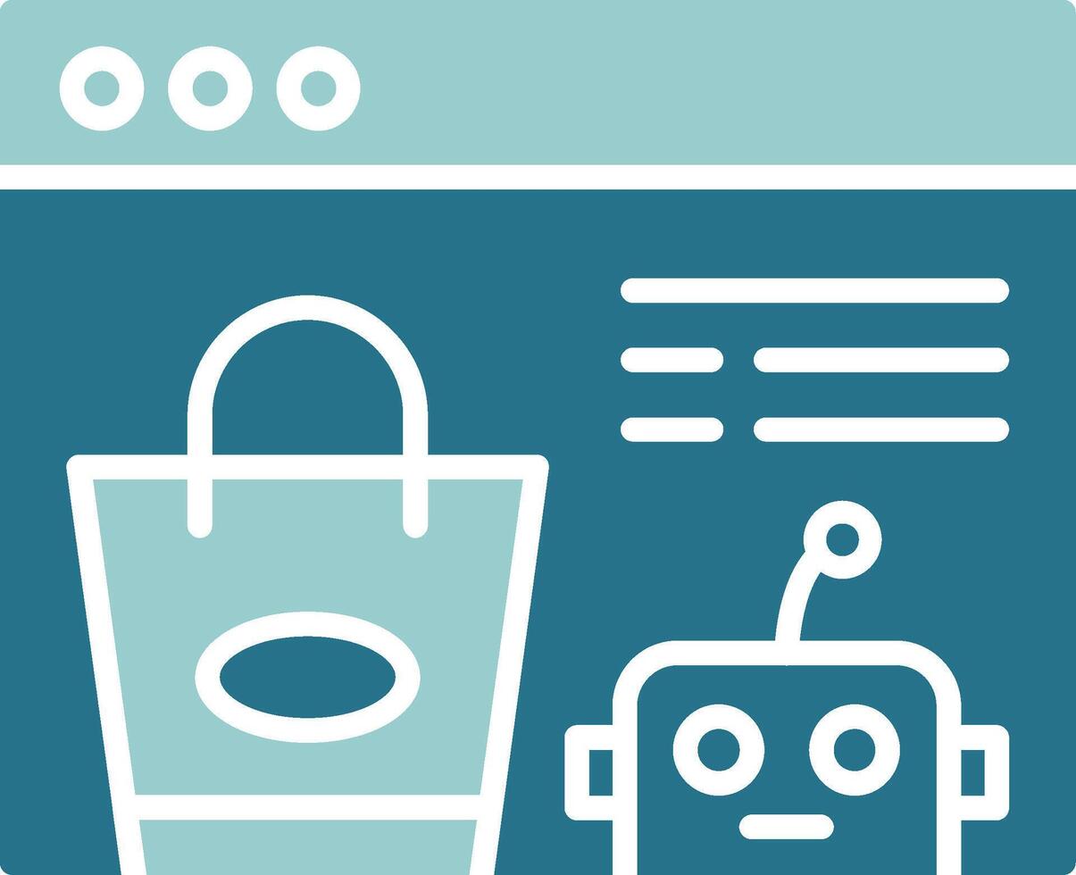 Virtual Shopping Assistant Solid Sample Icon vector