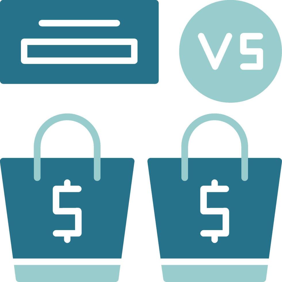 Price Comparison Solid Sample Icon vector
