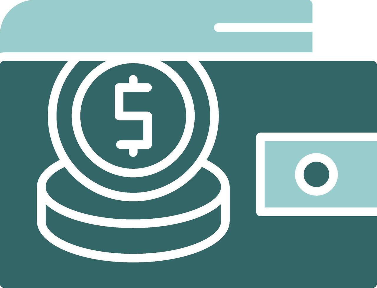 Wallet with coins Solid Sample Icon vector