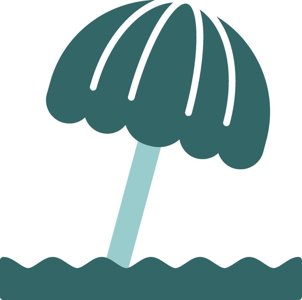 Parasol Two Color Icon Design vector