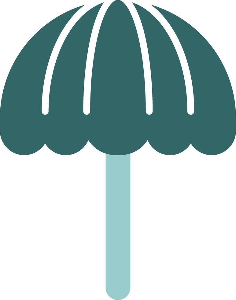 Beach umbrella Two Color Icon Design vector