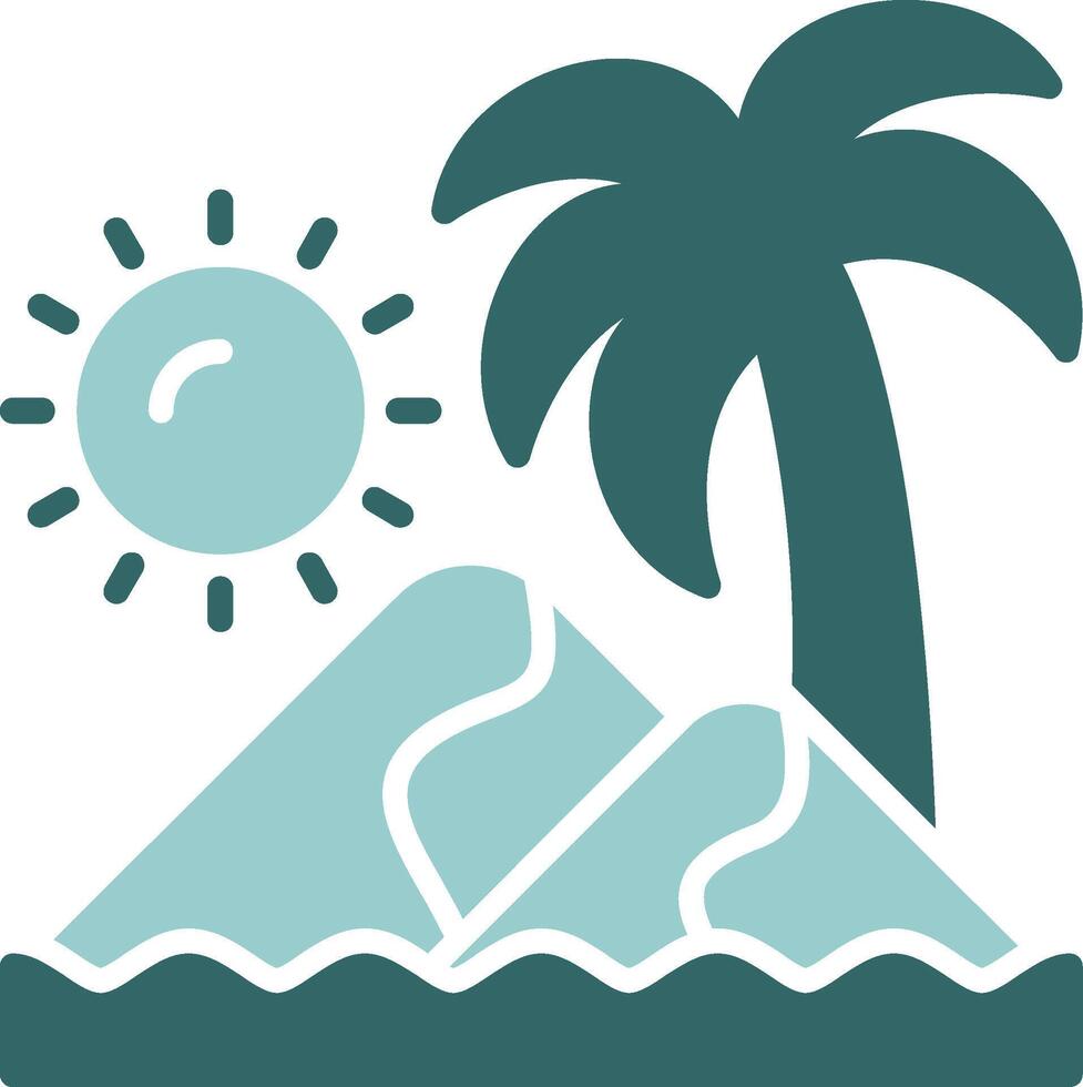Sand dunes Two Color Icon Design vector