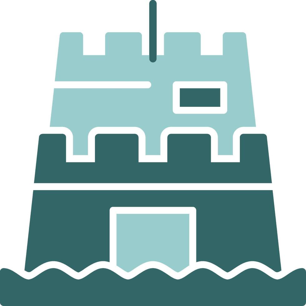 Sand sculpture Two Color Icon Design vector