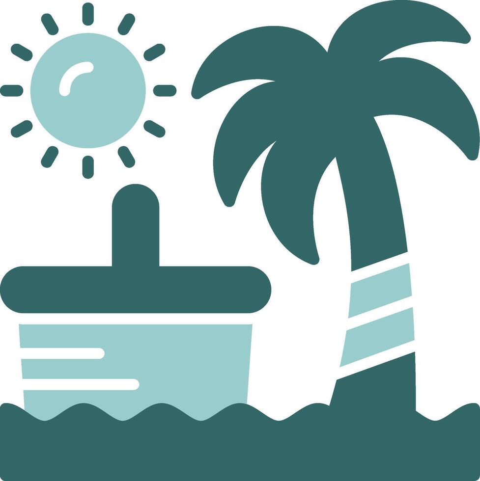 Beach picnic Two Color Icon Design vector