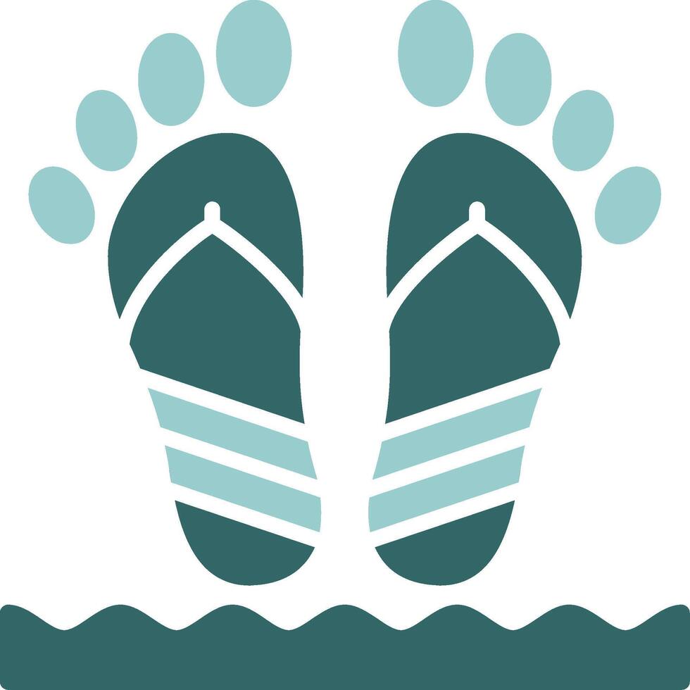 Beach walk Two Color Icon Design vector