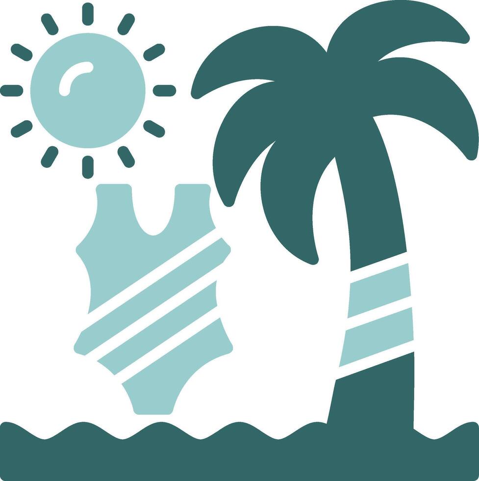 Beach fashion show Two Color Icon Design vector