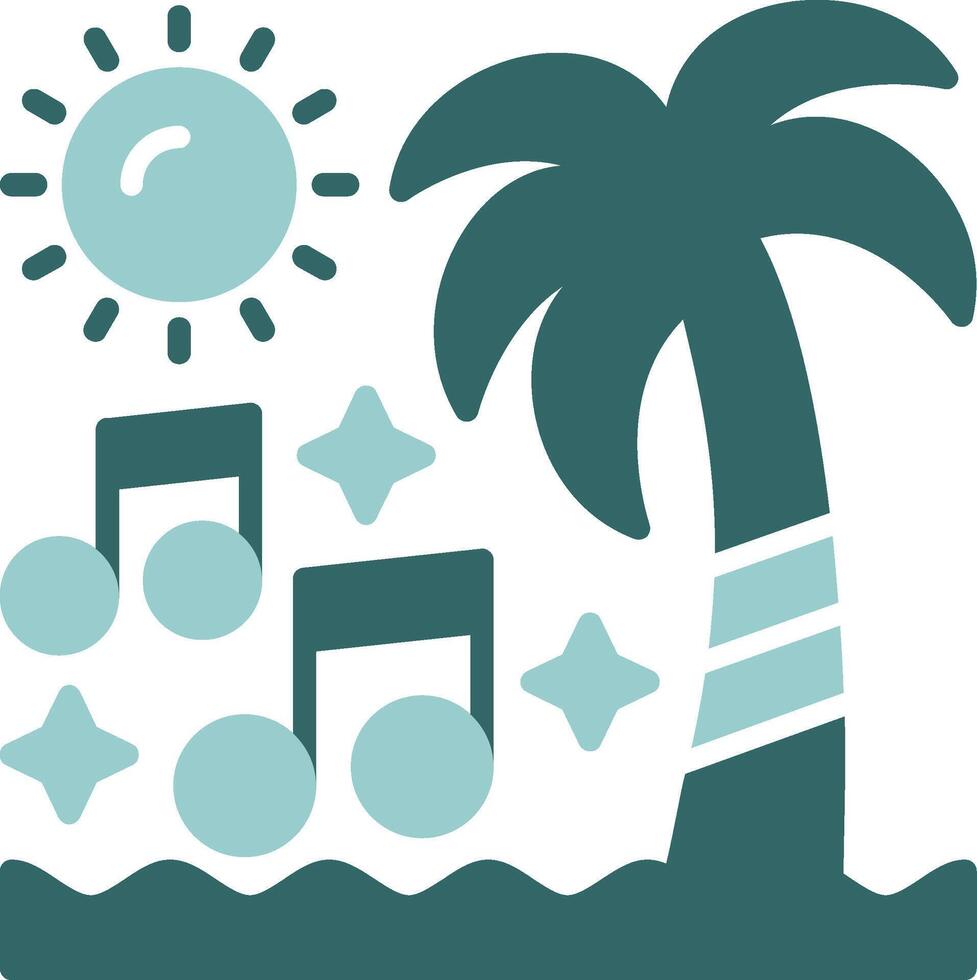 Beach music festival Two Color Icon Design vector
