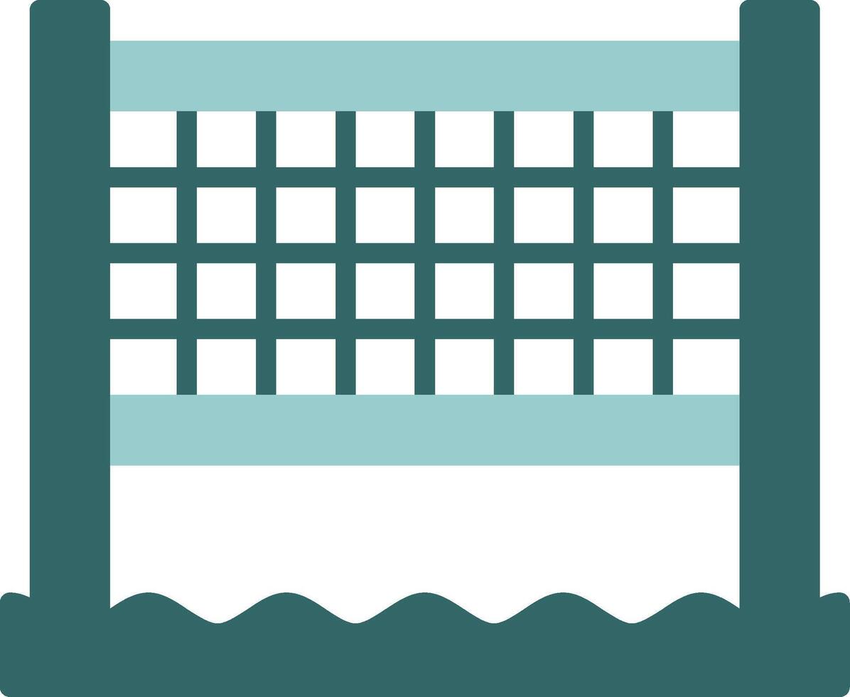 Beach volleyball net Two Color Icon Design vector