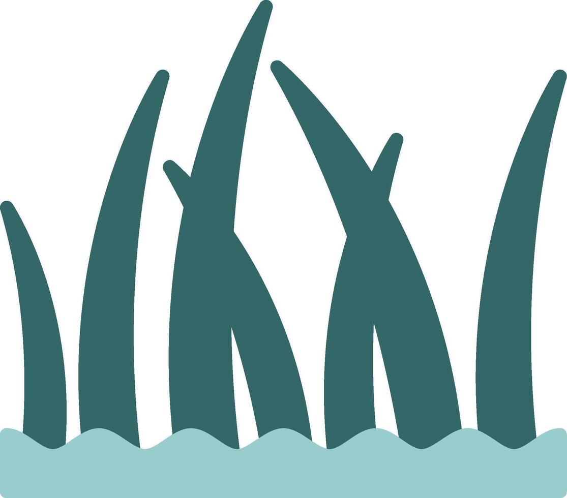 Beach grass Two Color Icon Design vector