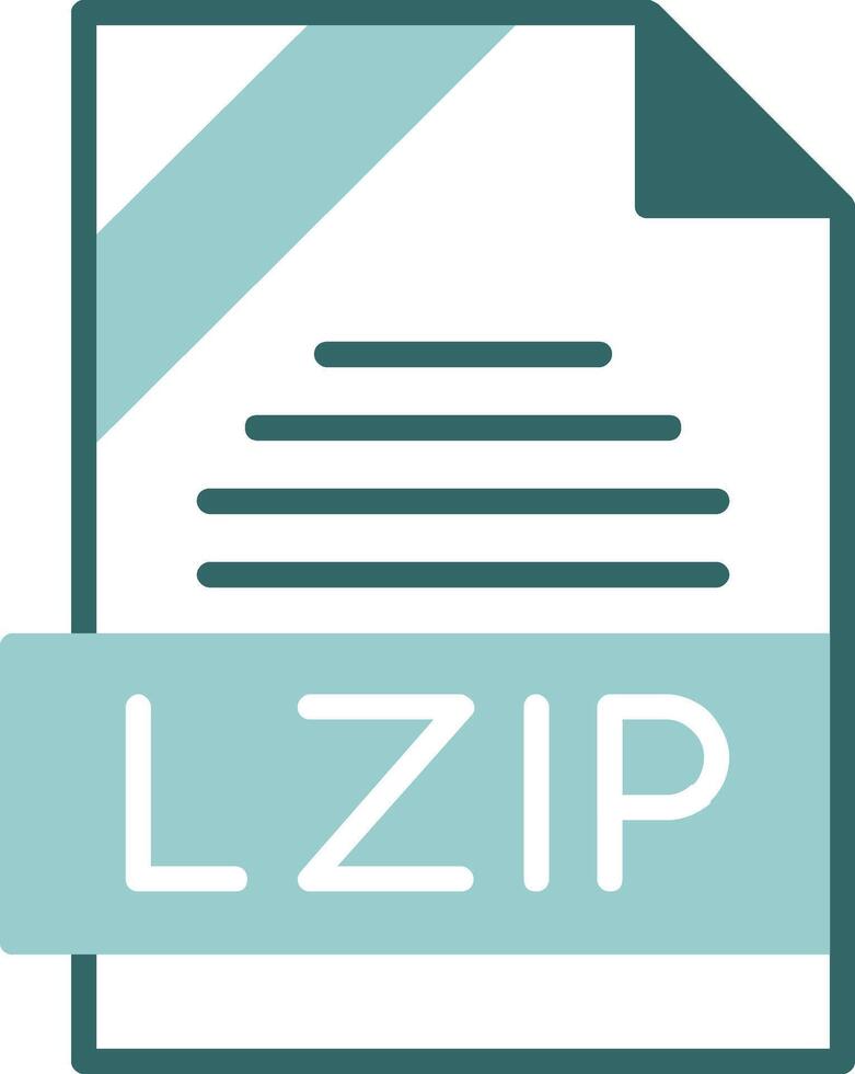 LZIP Format Glyph Two Color Style Icon vector