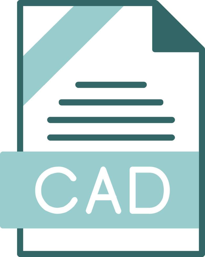 CAD Format Glyph Two Color Style Icon vector
