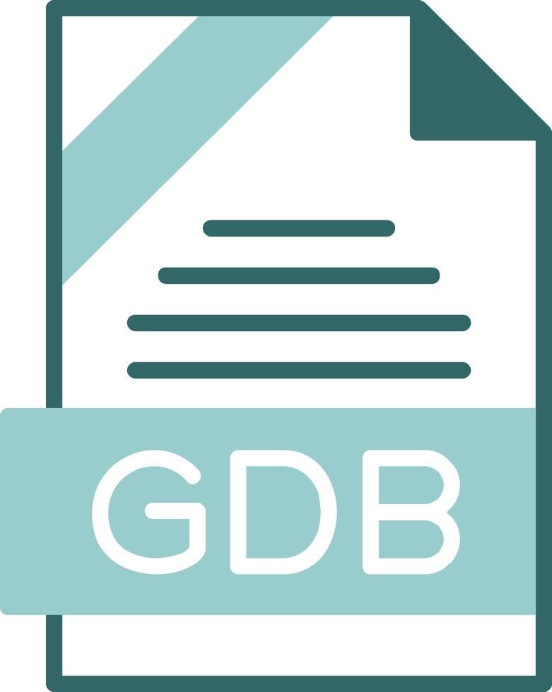 GDB Format Glyph Two Color Style Icon vector