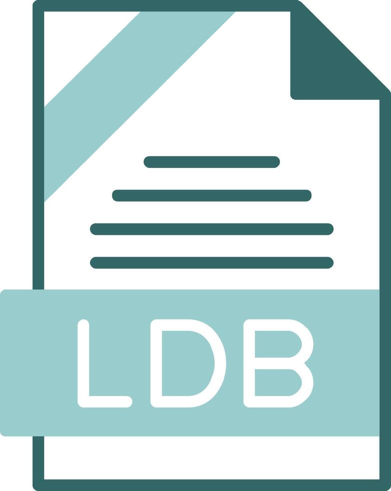LDB Format Glyph Two Color Style Icon vector