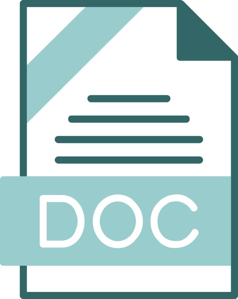 DOC Format Glyph Two Color Style Icon vector