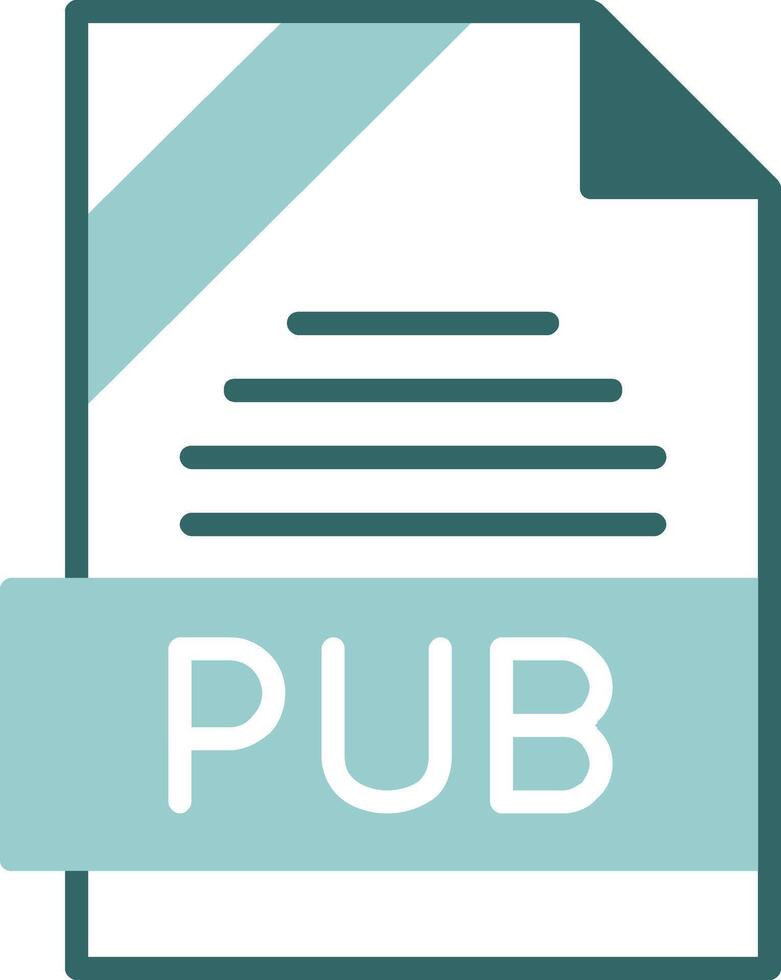 PUB Format Glyph Two Color Style Icon vector