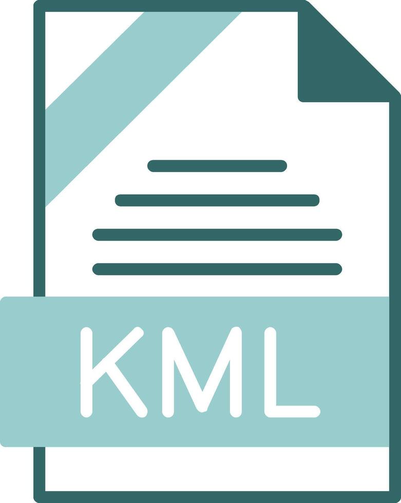 KML Format Glyph Two Color Style Icon vector