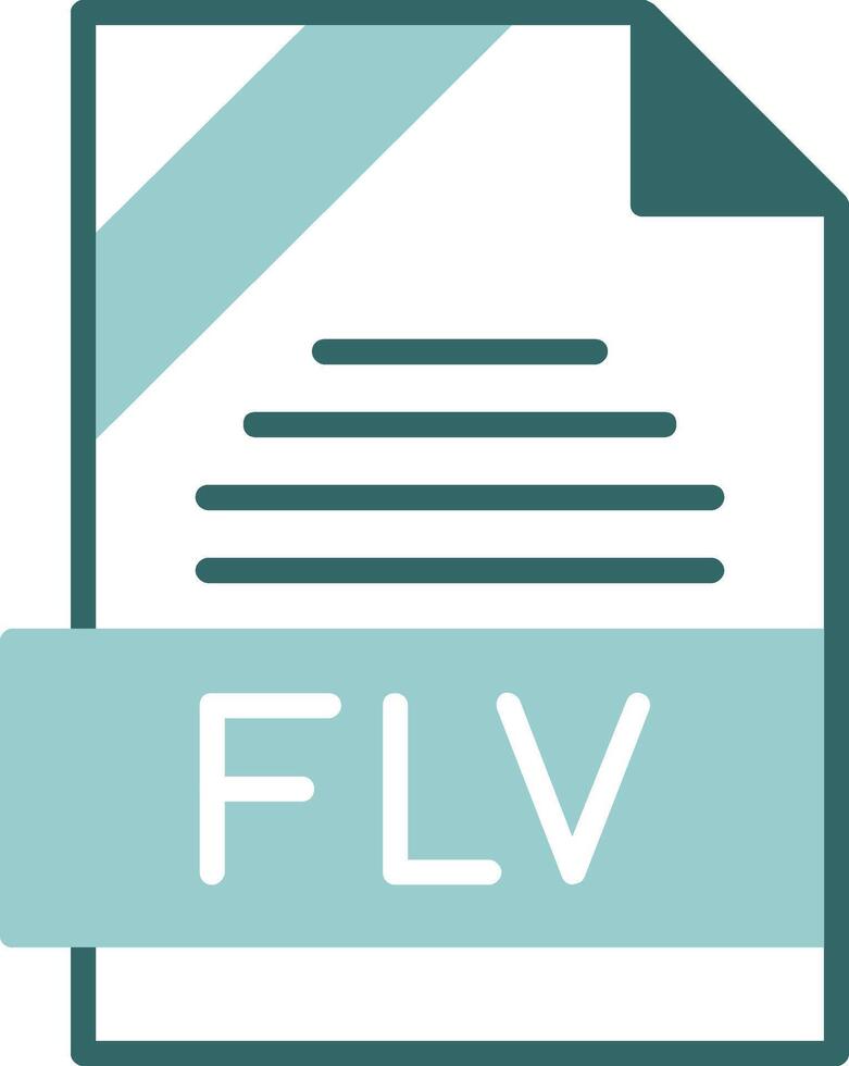 FLV Format Glyph Two Color Style Icon vector