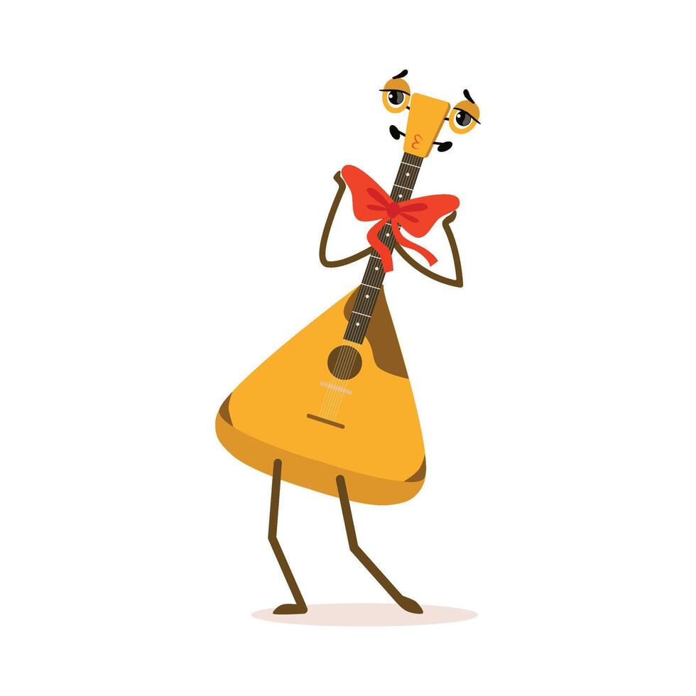 Funny Balalaika String Musical Instrument Cartoon Character Illustration vector