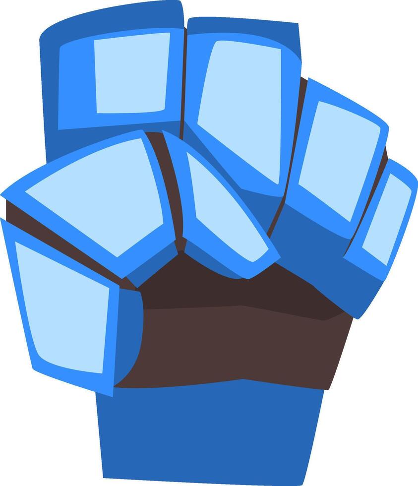 Raised Up Clenched Robot Fist, Mechanical Palm Gesturing, Artificial Intelligence Illustration vector